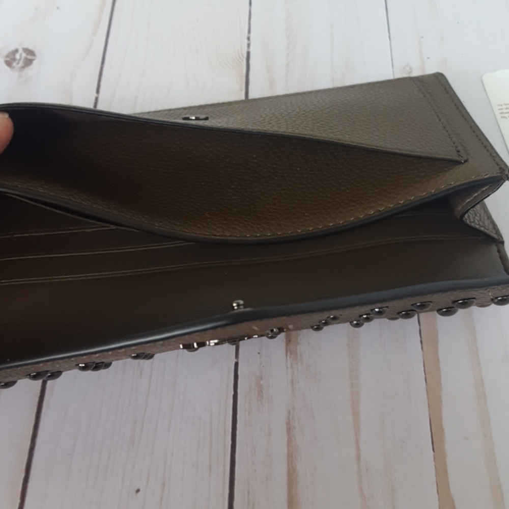 COACH Soft Wallet Ombre Rivet Dark Fatigue lmk - Picture 7 of 8